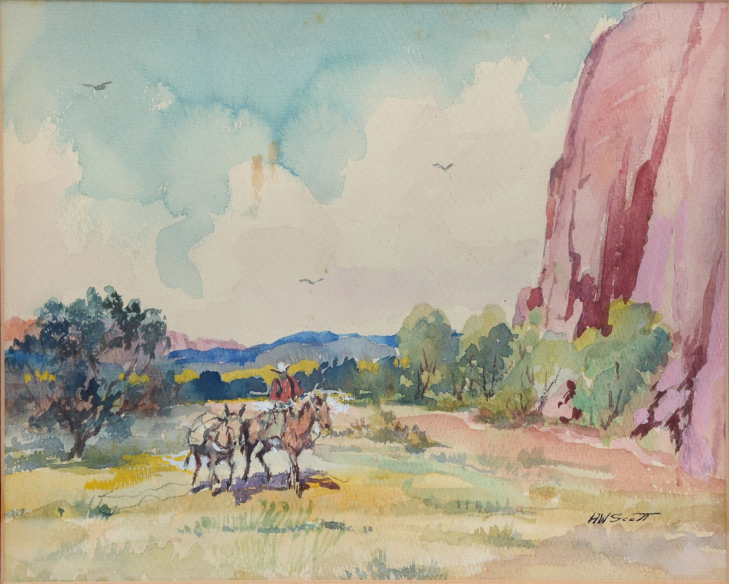 Appraisal: SCOTT Harold Winfield - Cowboy on Horseback with Mule in