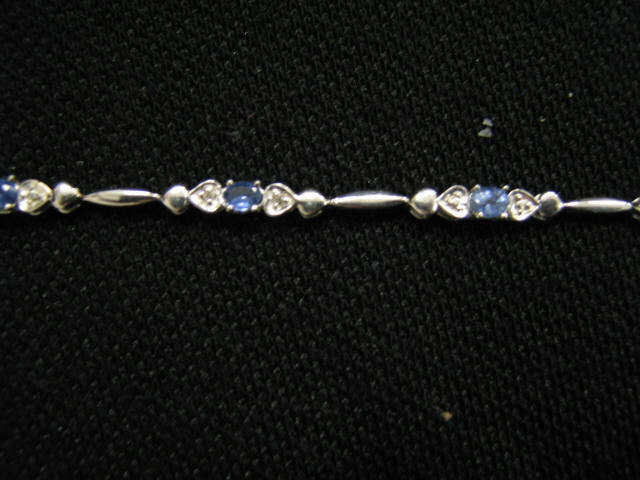 Appraisal: Sapphire Bracelet five blue gems in k white gold