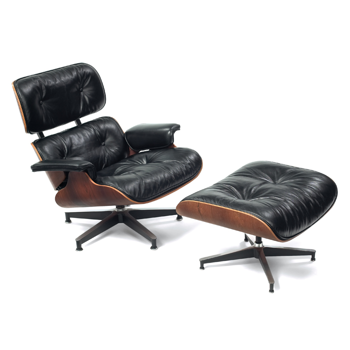 Appraisal: Charles and Ray Eames chair and ottoman by Herman Miller