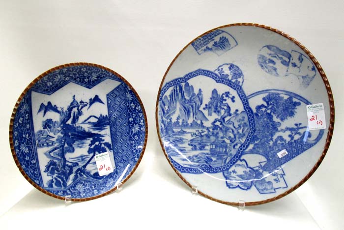 Appraisal: JAPANESE BLUE AND WHITE PORCELAIN TAISHO PERIOD CHARGER AND PLATE