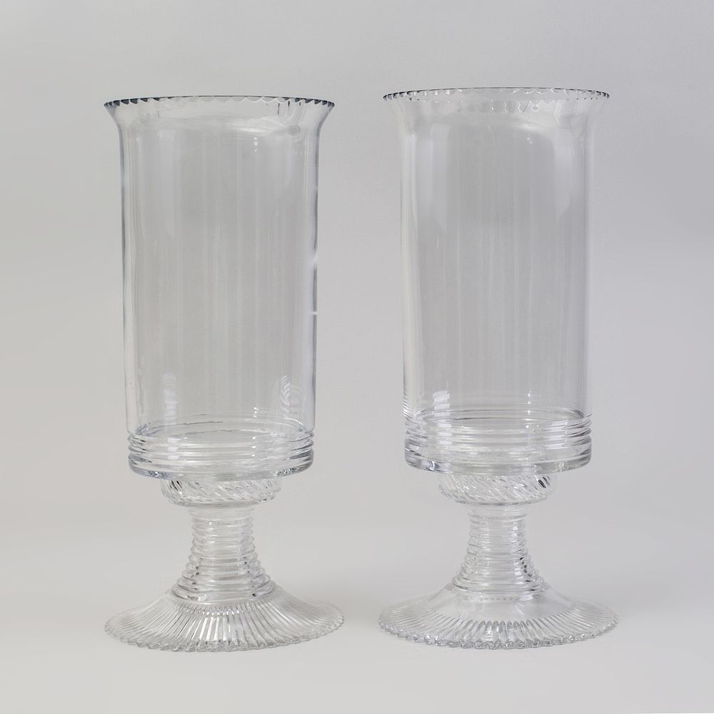 Appraisal: Pair of William Yeoward Cut Glass Photophores Acid stamp x