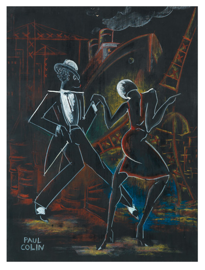 Appraisal: PAUL COLIN - DANCING COUPLE Gouache painting Circa x inches