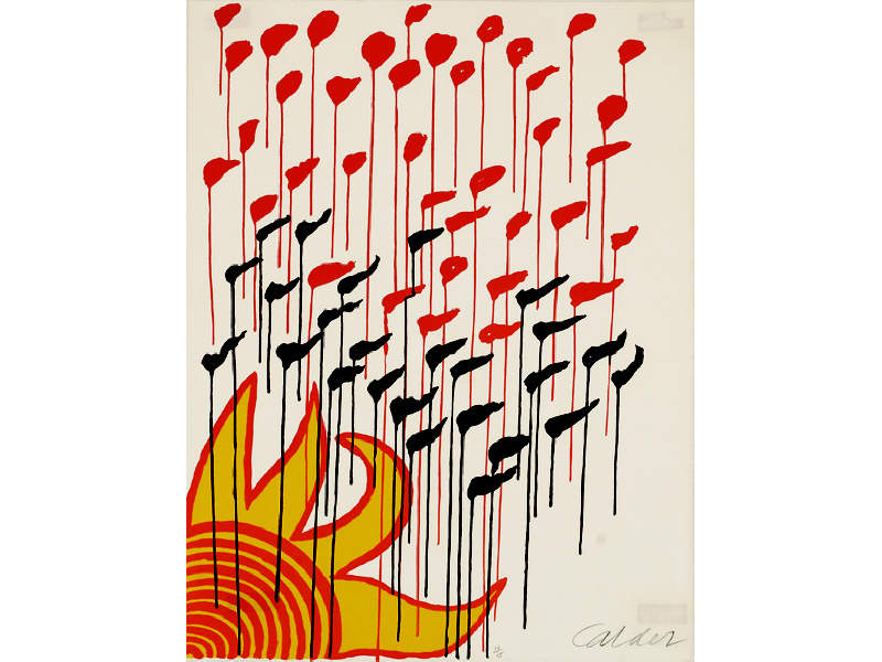 Appraisal: ALEXANDER CALDER AMERICAN - RAIN color lithograph numbered and signed