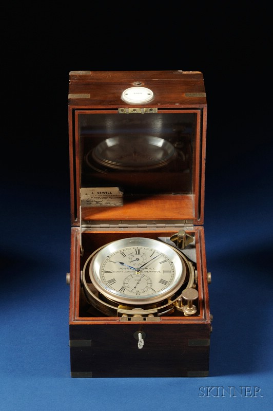 Appraisal: Two-Day Marine Chronometer by Joseph Sewell Liverpool the three-tier mahogany