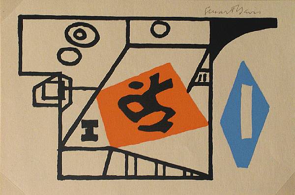 Appraisal: Stuart Davis Ivy League C Color silkscreen printed on Ticonderoga