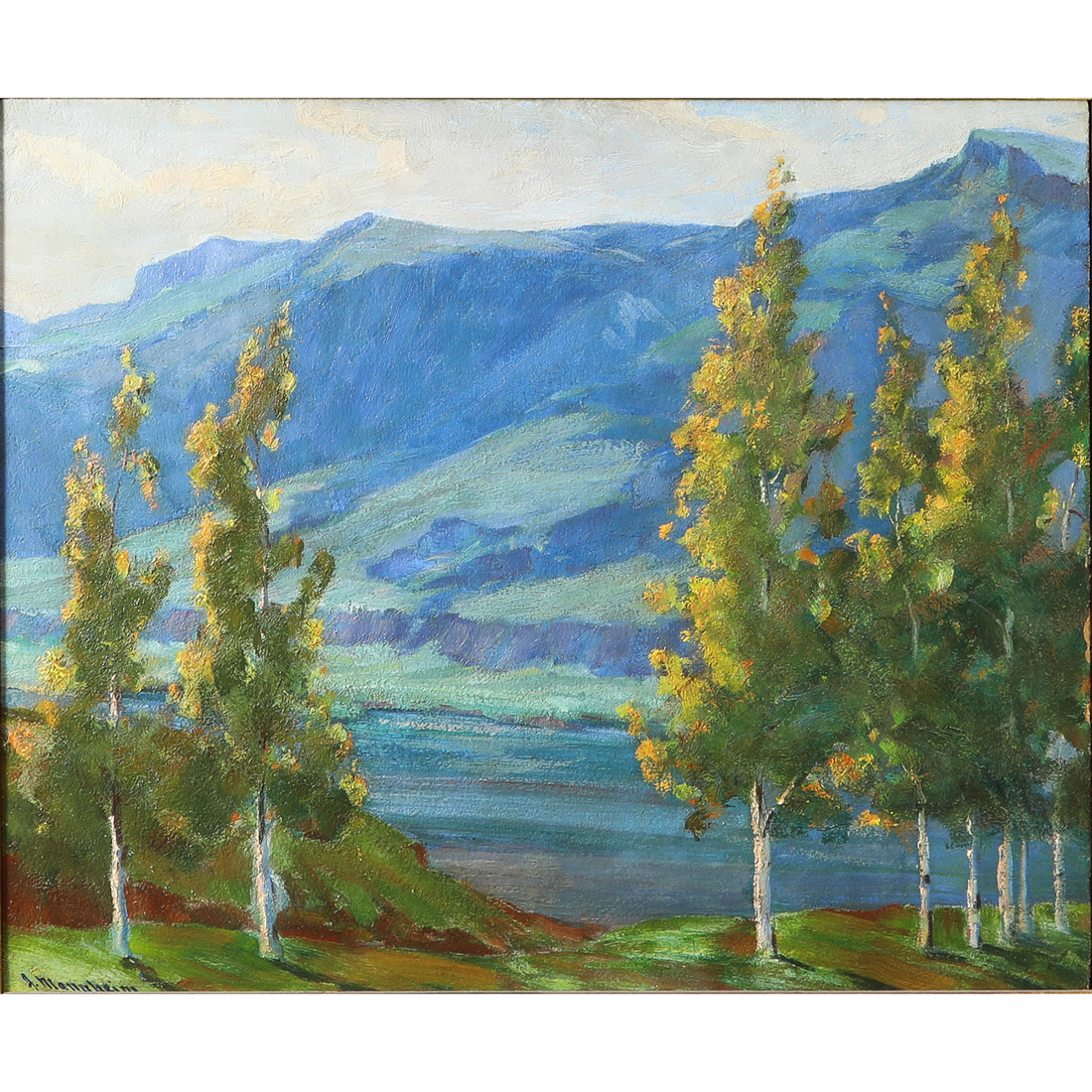 Appraisal: PAINTING JEAN MANNHEIM Jean Mannheim German American - Landscape with