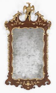 Appraisal: th c George II style parcel gilt mirror h George