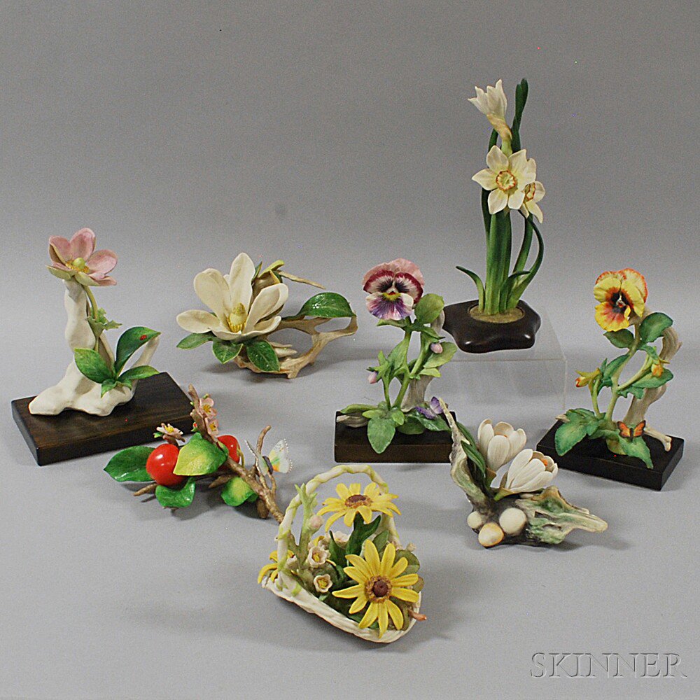 Appraisal: Eight Ceramic Flowers seven Cybis flowers and a Boehm crocus