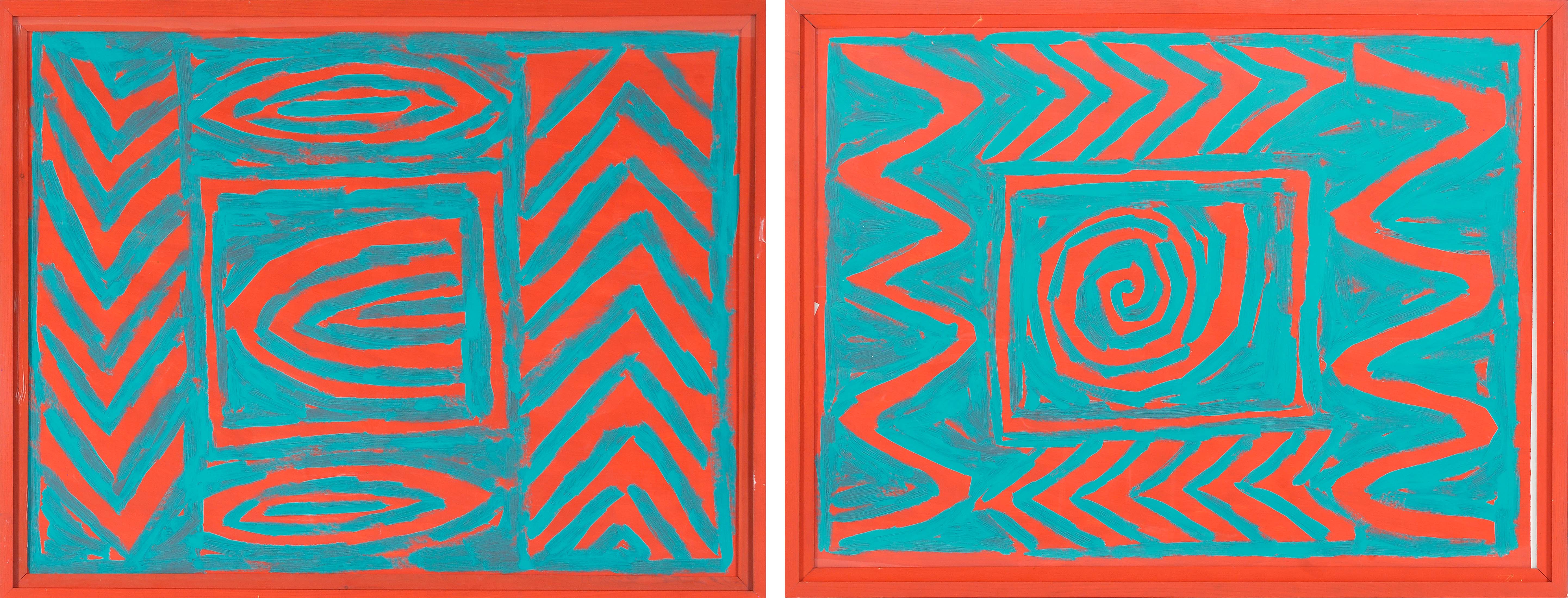 Appraisal: KATE WHITEFORDBritish b Two Screenprints from the Maze Series Unsigned