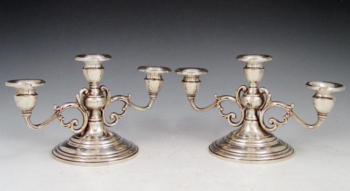 Appraisal: PAIR BLACK STARR GORHAM LIGHT CANDLESTICKS Weighted sterling base with