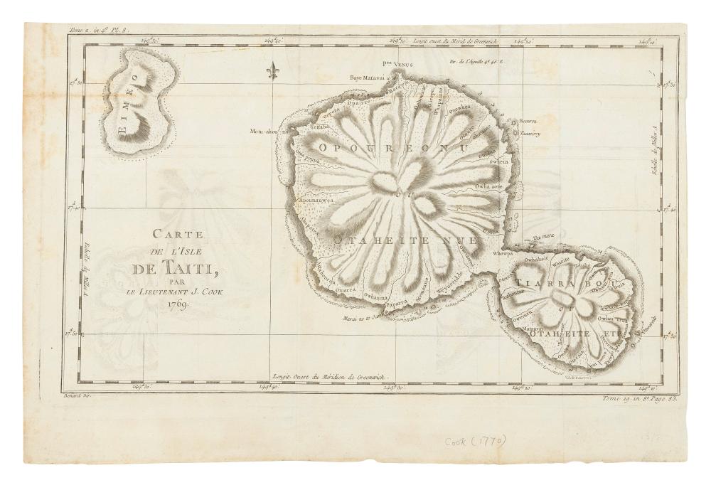 Appraisal: CHART CARTE DE L'ISLE DE TAITI PAR LE LIEUTENANT J