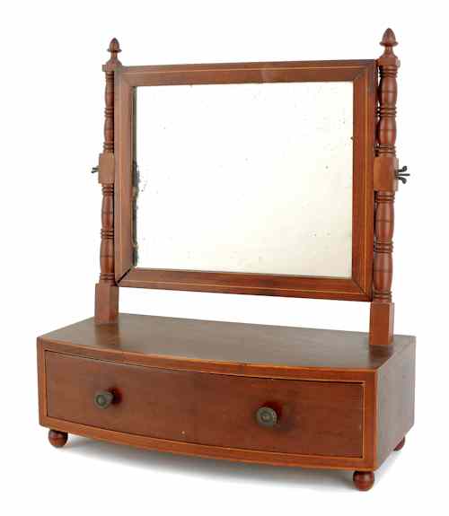 Appraisal: Federal mahogany shaving mirror early th c h w