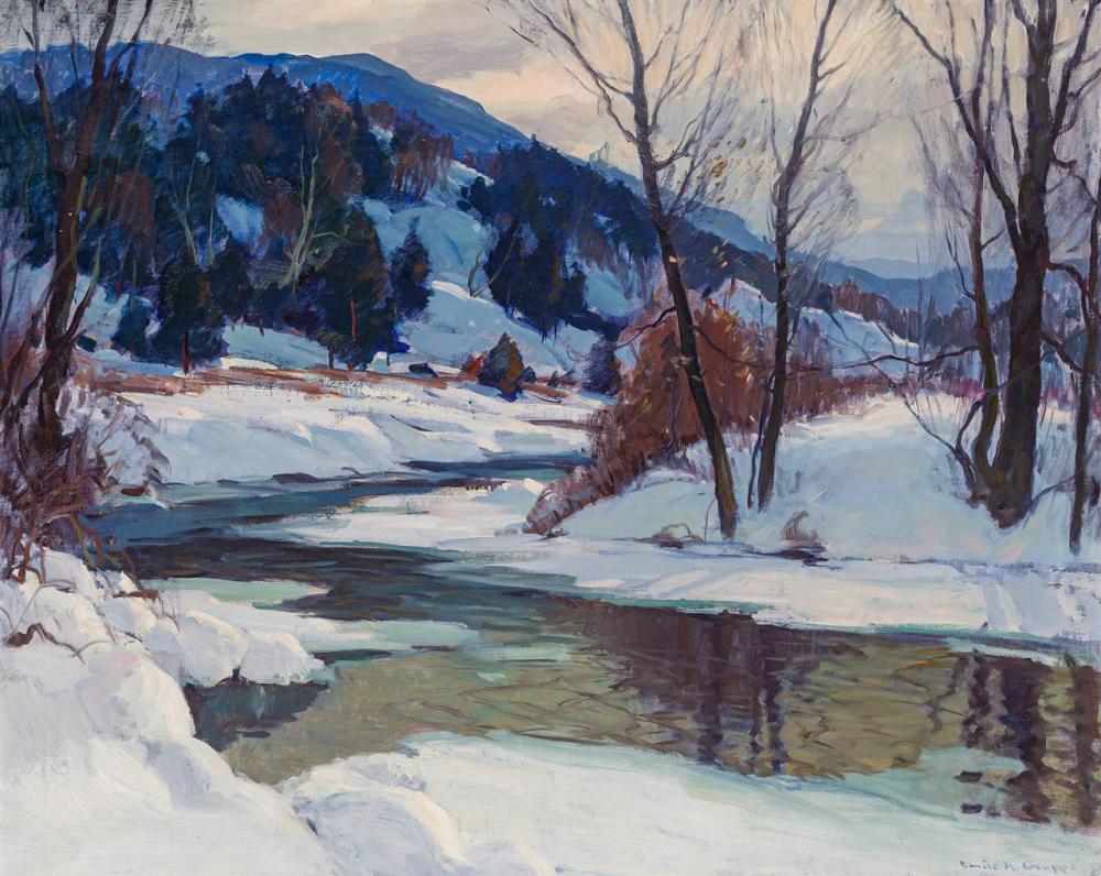 Appraisal: EMILE A GRUPPE American - Winter Vermont oil on canvas