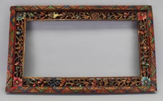 Appraisal: Carved Oriental Polychrome Frame Carved Oriental Polychrome Frame Sight Size