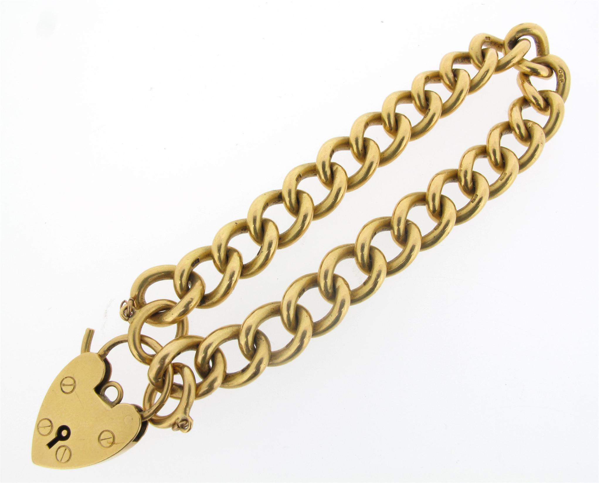 Appraisal: An ct yellow gold curb link bracelet