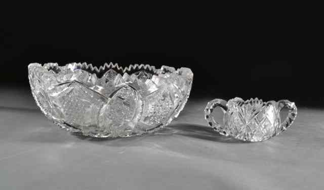 Appraisal: Pieces of Early American Cut GlassTo include a large open