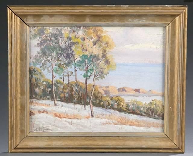 Appraisal: Landscape with tree and water Nunzio Vayana Vayana Nunzio Italy