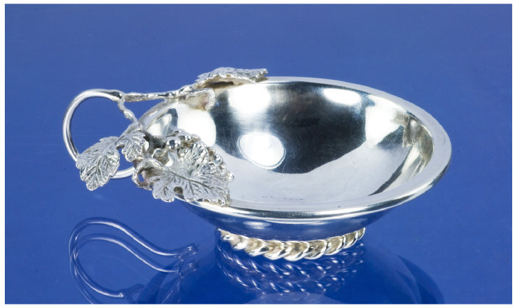 Appraisal: Sterling Silver Wine Taster of Round Form with a Rope