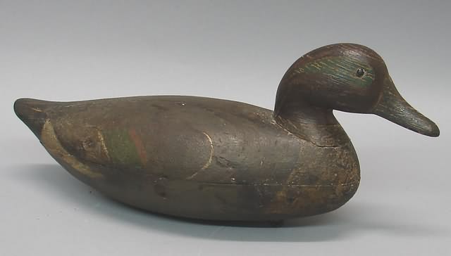 Appraisal: Hollow working green wing teal decoy in original paint marked