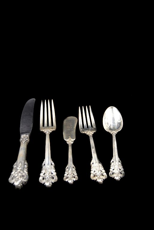 Appraisal: Wallace Grande Baroque Sterling Flatware Pieces Wallace Grande Baroque Sterling