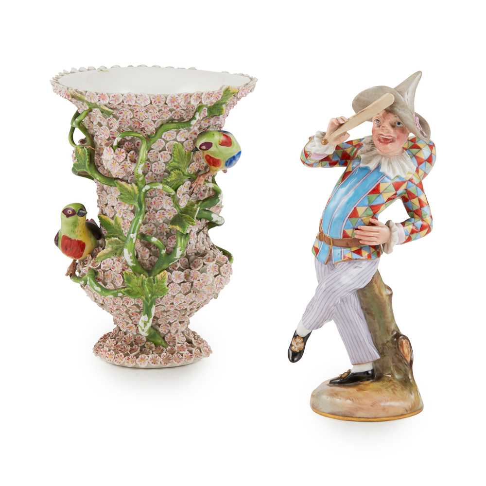 Appraisal: A MEISSEN PORCELAIN FIGURE AND A MEISSEN STYLE VASE SECOND