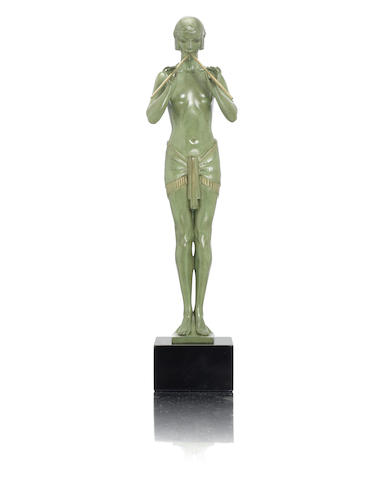 Appraisal: Max Le Verrier 'Melixo' an Art Deco Patinated Art Metal