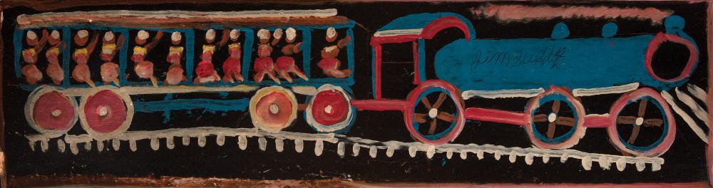 Appraisal: Jimmie Lee Sudduth American Alabama - Long Train paint on