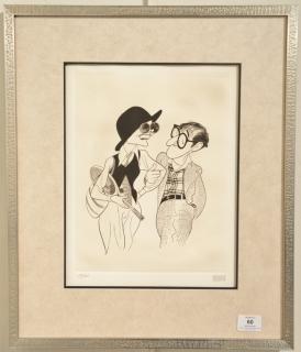 Appraisal: Al Hirschfeld - etching of Diane Keaton and Woody Allen