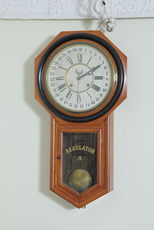 Appraisal: ANSONIA REGULATOR A WALL CLOCK Eight day time strike with