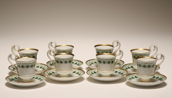 Appraisal: Set of Meissen mid th century porcelain cups and saucers