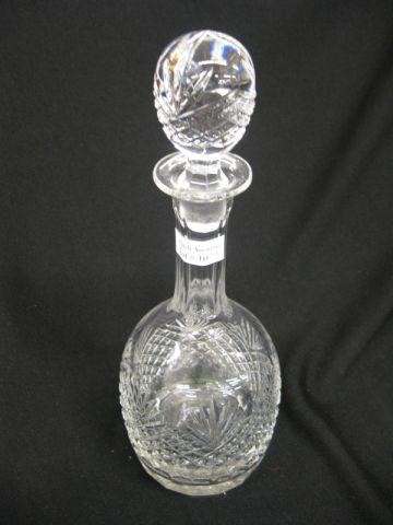 Appraisal: Cut Glass Decanter strawberry diamond fan excellent