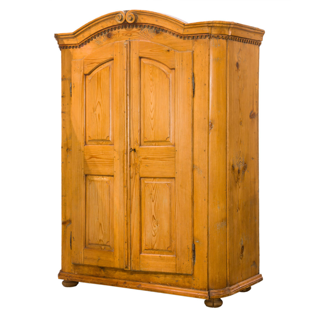 Appraisal: A FRENCH PROVINCIAL PINE ARMOIRE A French Provincial pine armoire