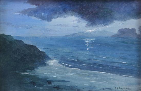 Appraisal: STANLEY GROTEVENT BRENEISER American b MOONLIT SEASCAPE signed and dated