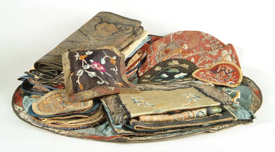 Appraisal: LOT OF DECORATIVE NEEDLEWORK ORIENTAL CLOTHS pieces SIZES Range from