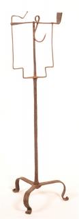 Appraisal: th Century Wrought Iron Combination Splint Candlestand Swivel mounting with