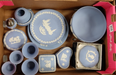 Appraisal: A collection of Wedgwood jasper ware including American universities decorated