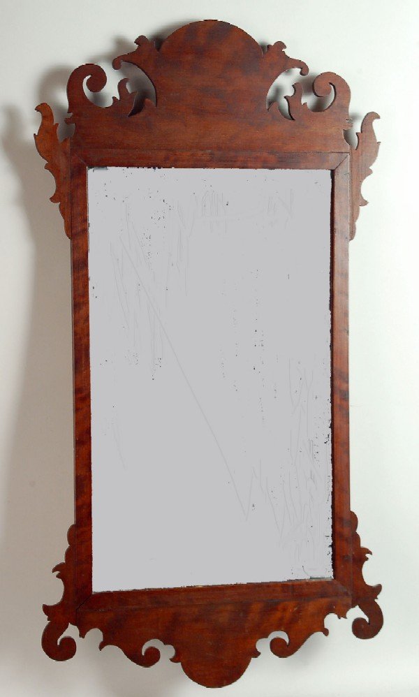 Appraisal: Chippendale style mirror Mahogany frame Circa MEASUREMENTS x overall CONDITION