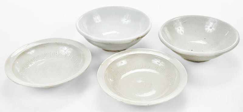 Appraisal: Four Small Chinese Pottery Shallow Bowls Tang style all with