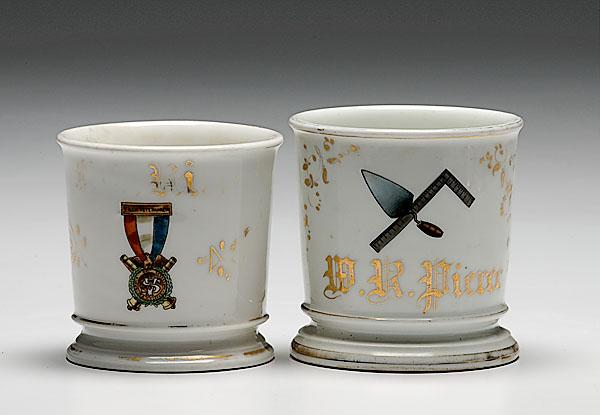 Appraisal: TWO OCCUPATIONAL SHAVING MUGS MASON SONS OF CIVIL WAR VETERANS