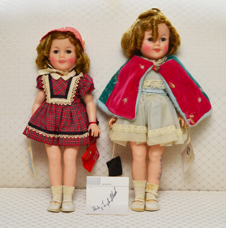 Appraisal: IDEAL SHIRLEY TEMPLE DOLLS AUTOGRAPHED Two all original Ideal soft