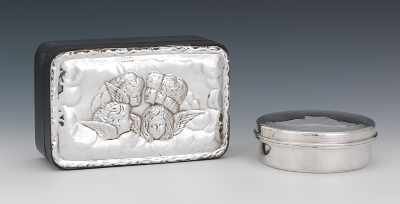 Appraisal: A Wood and Sterling Silver Vanity Box and a Silver