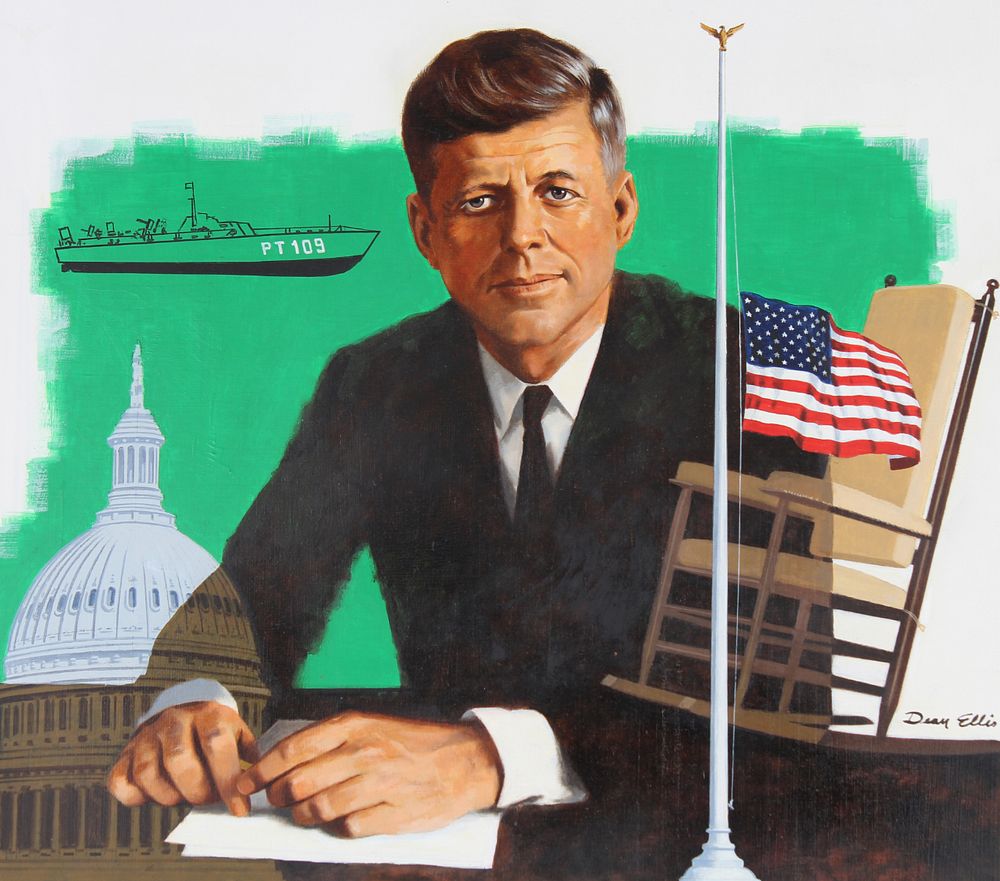 Appraisal: Dean Ellis - John F Kennedy Oil Dean Ellis American