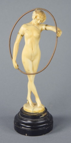 Appraisal: Carved Ivory Hoop Dancer FigureEarly th century After Louis Sosson