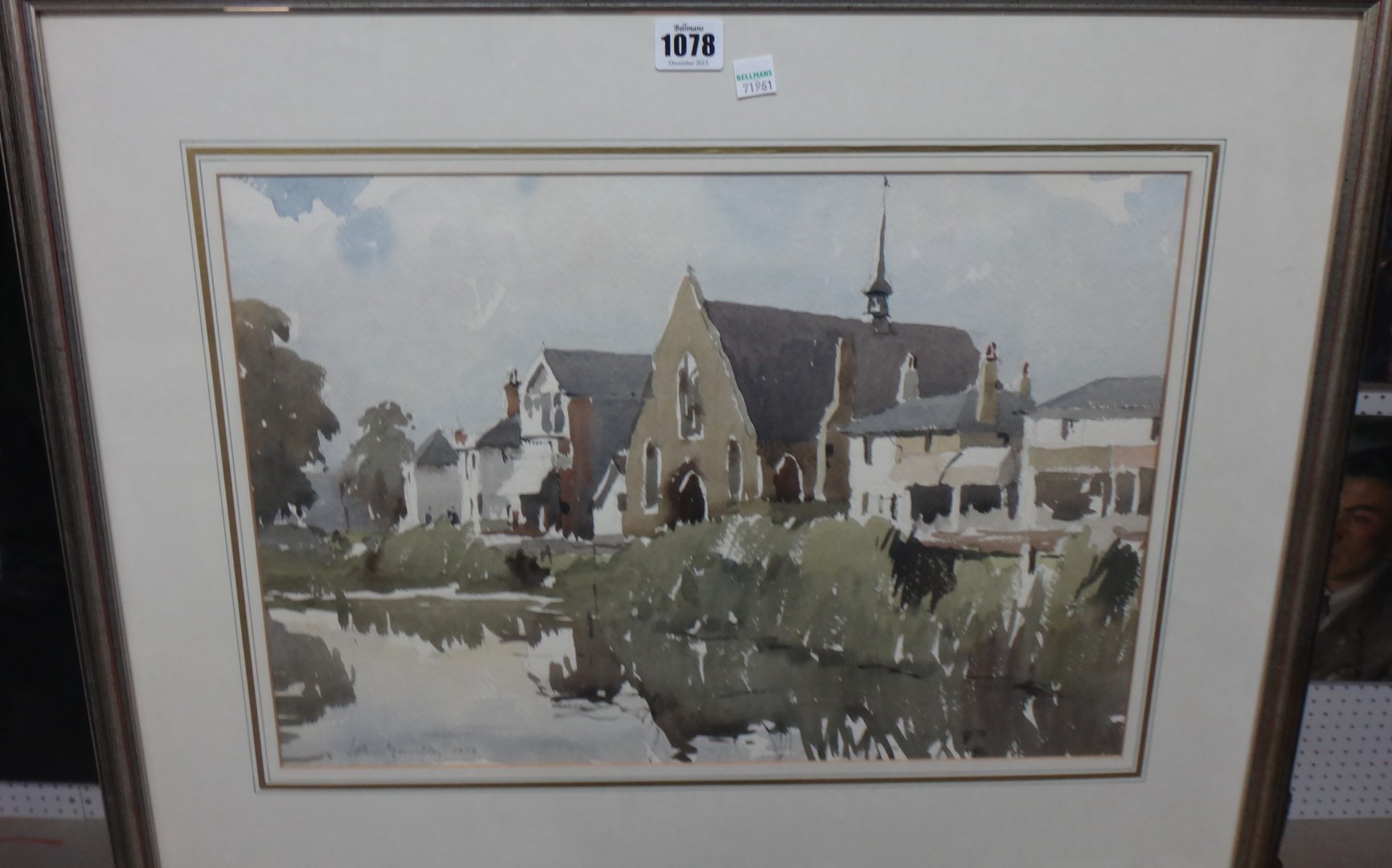 Appraisal: John Yardley b The riverbank watercolour signed and dated cm