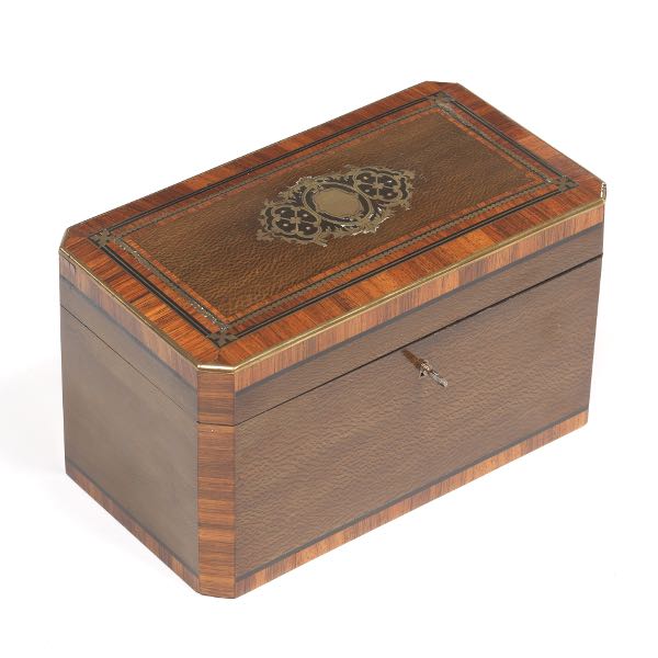 Appraisal: VICTORIAN TEA CADDY CA TH CENTURY x x Hexagonal inlaid