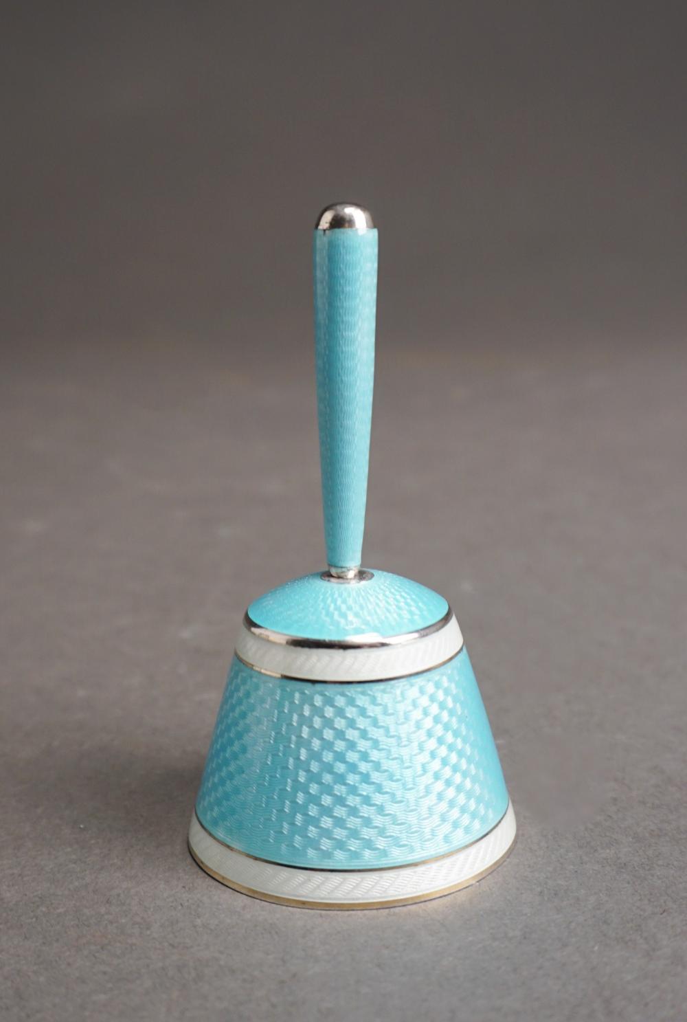 Appraisal: Partially Gilt Sterling Silver and Guilloche Enamel Dinner Bell Gross