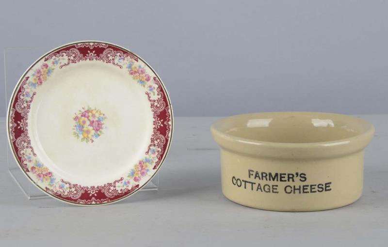 Appraisal: Lot of Kitchen Pottery Items Including - Farmer's Cottage Cheese