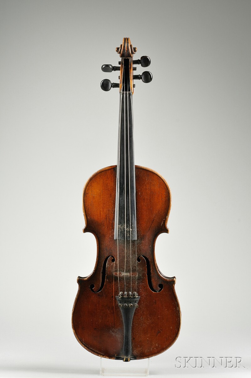 Appraisal: Saxon Violin c labeled E RHINEHOLD SCHMIDT VIOLIN MAKER SAXONY