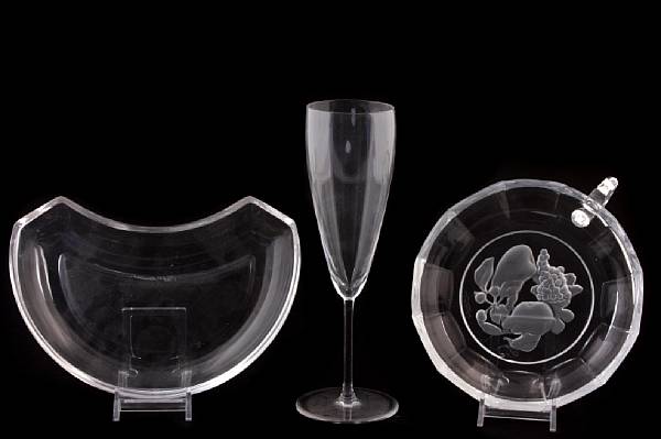 Appraisal: A collection of Val St Lambert glassware comprising thirteen champagne