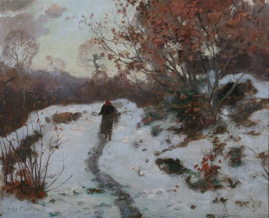 Appraisal: FRANK C PENFOLD American - PATH IN THE SNOW signed